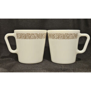 Lot of 2 Pyrex Woodland Brown Coffee Cup Mugs
